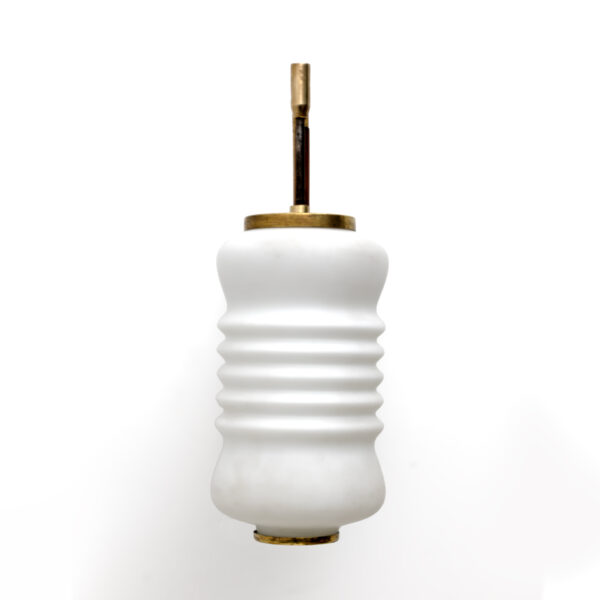 Brass and Opaline Murano Glass Sconces - Image 4