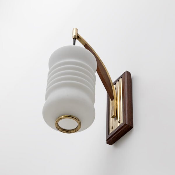 Brass and Opaline Murano Glass Sconces - Image 8