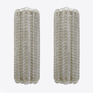Italian Murano Glass Sconces "Reticello"