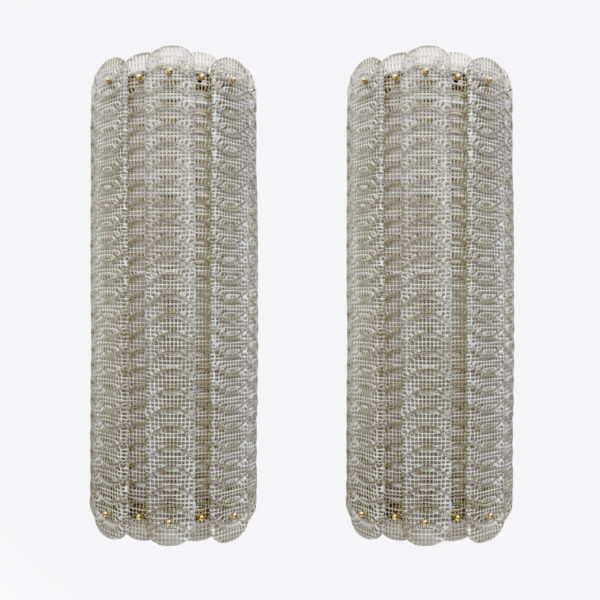 Italian Murano Glass Sconces "Reticello"