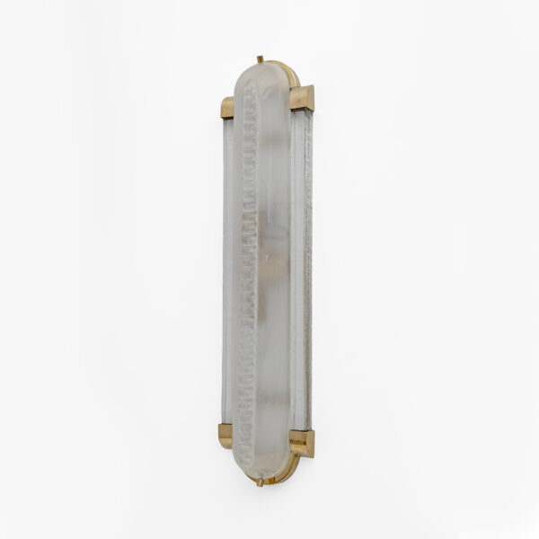Brass and Frosted Murano Glass Sconces - Image 2
