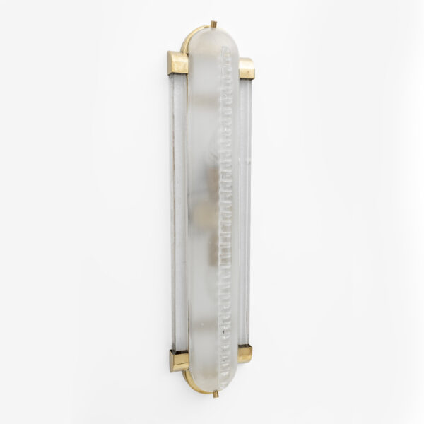 Brass and Frosted Murano Glass Sconces - Image 5