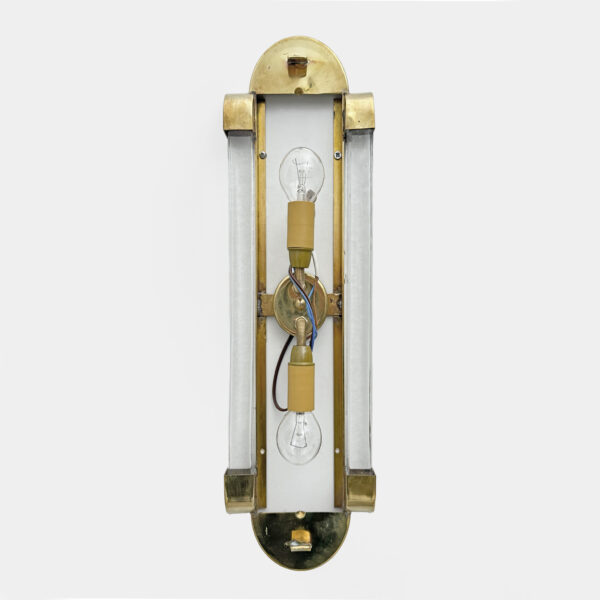 Brass and Frosted Murano Glass Sconces - Image 8