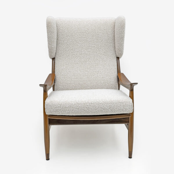 Teak and Bouclè Armchairs Model FM 106 by Framar, 50s - Image 5