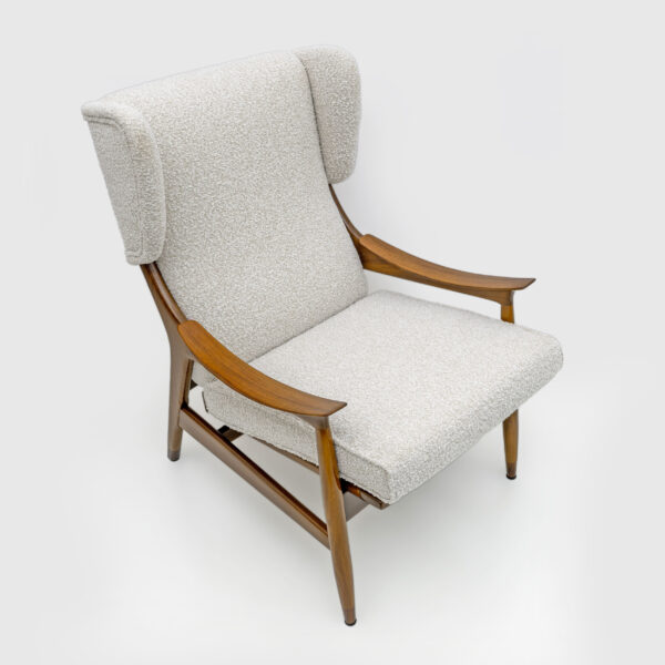 Teak and Bouclè Armchairs Model FM 106 by Framar, 50s - Image 6