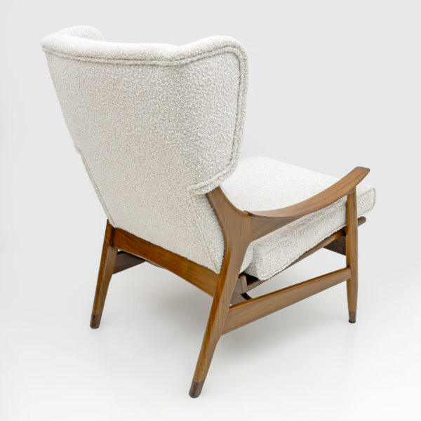Teak and Bouclè Armchairs Model FM 106 by Framar, 50s - Image 7