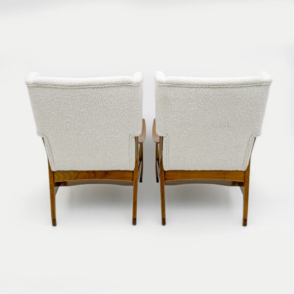 Teak and Bouclè Armchairs Model FM 106 by Framar, 50s - Image 8