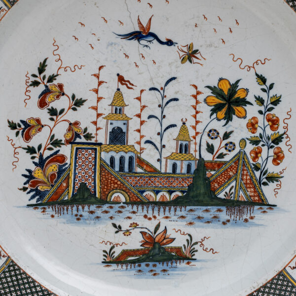 Large Majolica Dish Jean-Baptiste Guillibaud from 1730 - Image 2