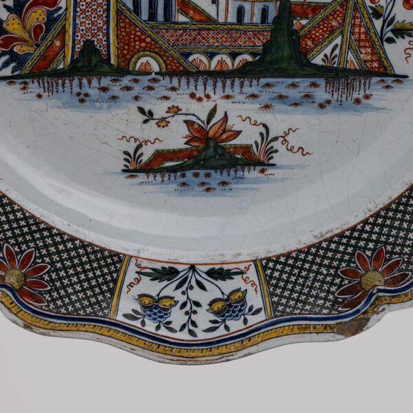 Large Majolica Dish Jean-Baptiste Guillibaud from 1730 - Image 4