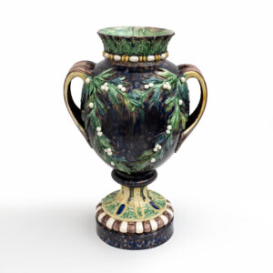 Large 19th century French Majolica Renaissance Palissy Vase