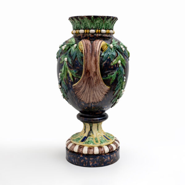 Large 19th century French Majolica Renaissance Palissy Vase - Image 5