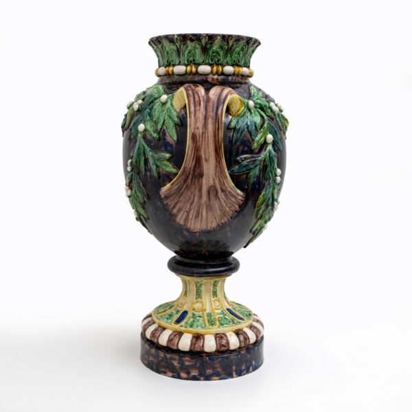 Large 19th century French Majolica Renaissance Palissy Vase - Image 7
