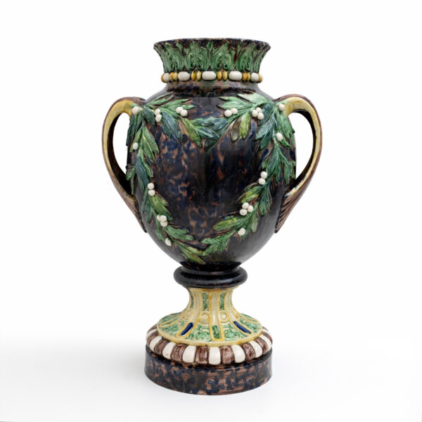 Large 19th century French Majolica Renaissance Palissy Vase - Image 2