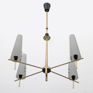 Stilnovo Style Mid-century Modern Italian Chandelier, 60s