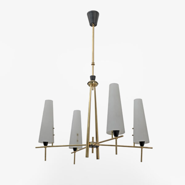 Stilnovo Style Mid-century Modern Italian Chandelier, 60s - Image 4