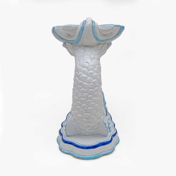 Italian Glazed Terracotta Dolphin Garden Stool, 1960s - Image 5