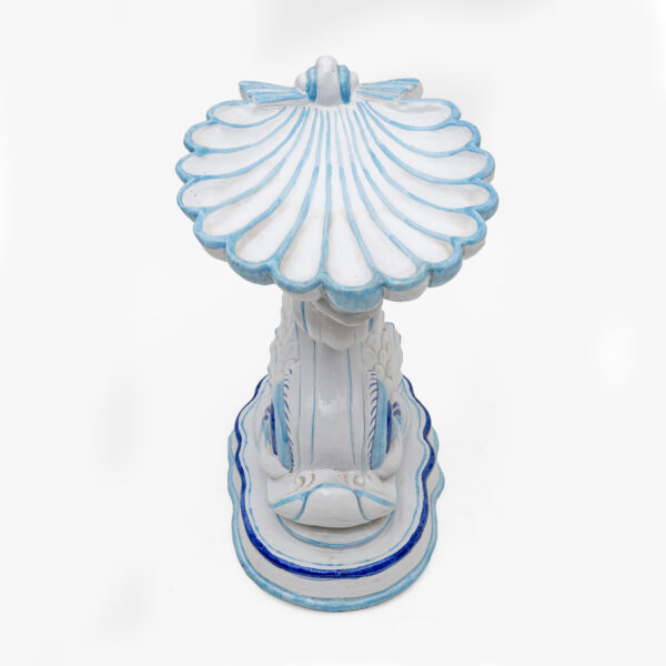 Italian Glazed Terracotta Dolphin Garden Stool, 1960s - Image 3