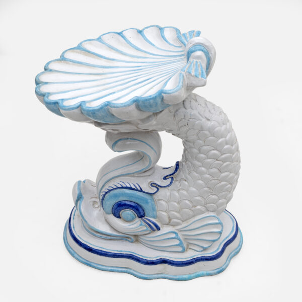 Italian Glazed Terracotta Dolphin Garden Stool, 1960s - Image 2