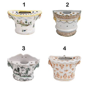 18th Century France Majolica Planters Moustiers Manufactory