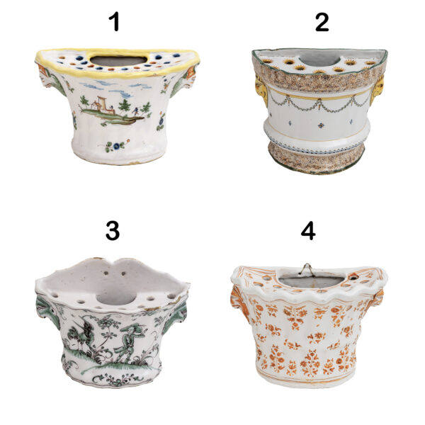 18th Century France Majolica Planters Moustiers Manufactory