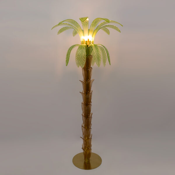 Pair of Murano Glass and Brass Palm Tree Floor Lamp, 1970s - Image 11