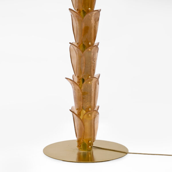 Pair of Murano Glass and Brass Palm Tree Floor Lamp, 1970s - Image 9