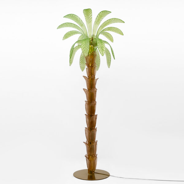 Pair of Murano Glass and Brass Palm Tree Floor Lamp, 1970s - Image 10