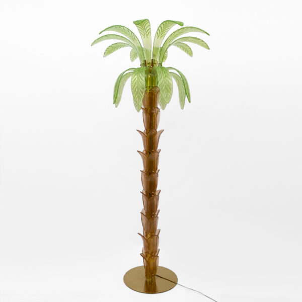 Pair of Murano Glass and Brass Palm Tree Floor Lamp, 1970s - Image 2