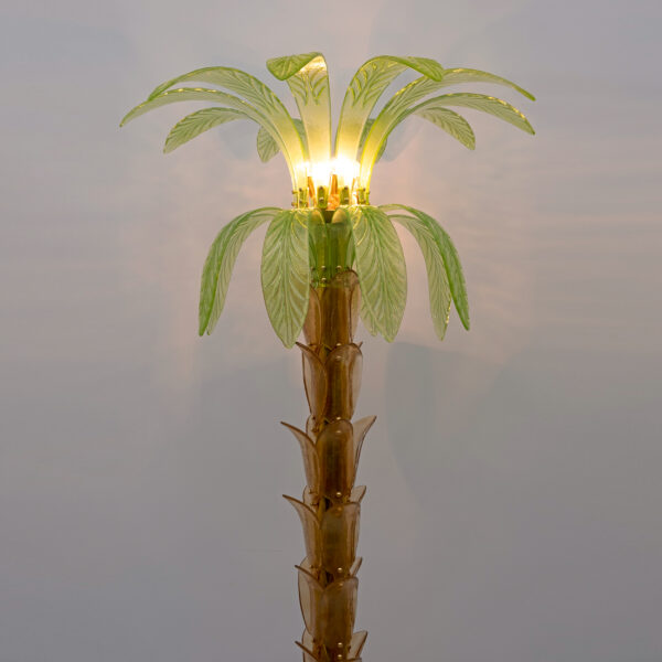 Pair of Murano Glass and Brass Palm Tree Floor Lamp, 1970s - Image 3