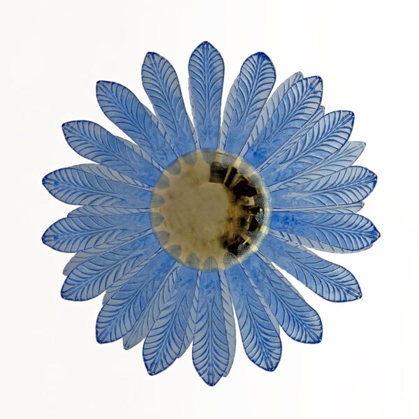 Pair of Palm Leaves Big Chandelier Murano Glass and Brass 70s - Image 8