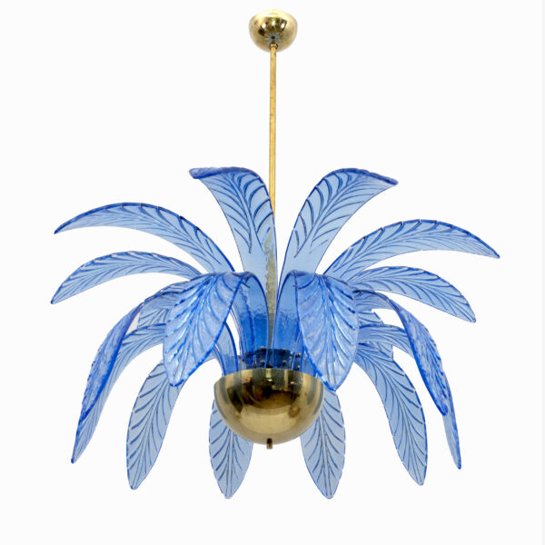 Pair of Palm Leaves Chandelier Murano Glass, 1970s - Image 2