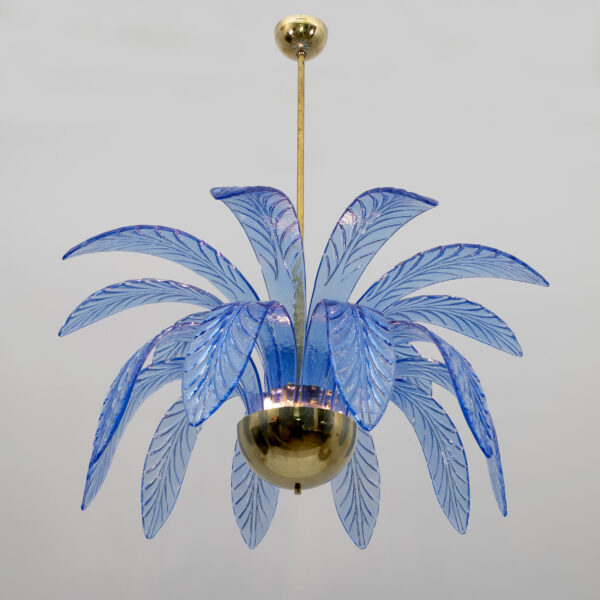 Pair of Palm Leaves Chandelier Murano Glass, 1970s - Image 3