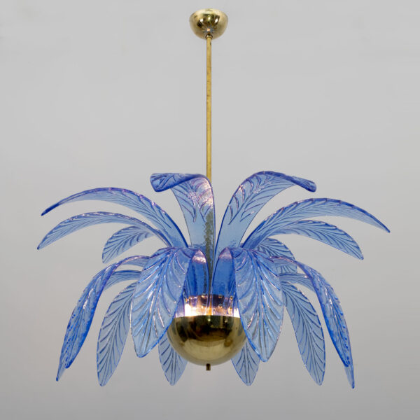 Pair of Palm Leaves Chandelier Murano Glass, 1970s - Image 4