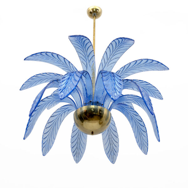 Pair of Palm Leaves Chandelier Murano Glass, 1970s - Image 7