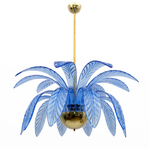 Pair of Palm Leaves Chandelier Murano Glass, 1970s - Image 5