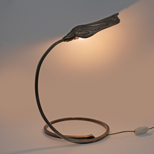 Tommaso Barbi Brass Leaf Table Lamp by Bottega Gadda, 1960s - Image 2