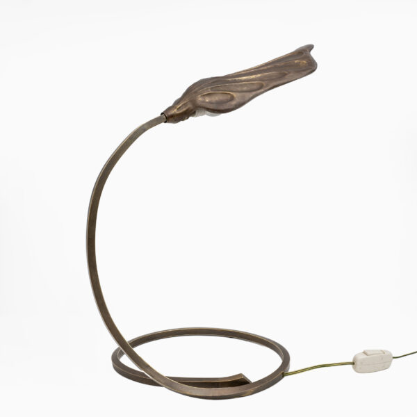 Tommaso Barbi Brass Leaf Table Lamp by Bottega Gadda, 1960s - Image 5
