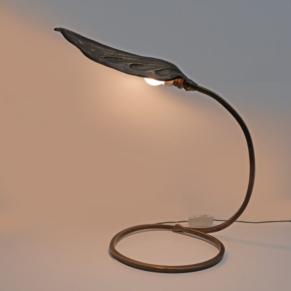 Tommaso Barbi Brass Leaf Table Lamp by Bottega Gadda, 1960s - Image 4