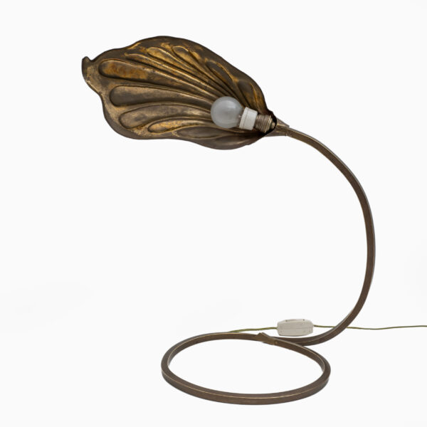 Tommaso Barbi Brass Leaf Table Lamp by Bottega Gadda, 1960s - Image 7