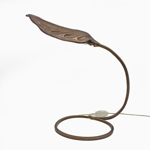 Tommaso Barbi Brass Leaf Table Lamp by Bottega Gadda, 1960s - Image 3