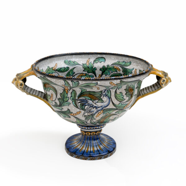 Maiolica Artistica Pesarese MAP Two-Handled Vase 1920s - Image 2