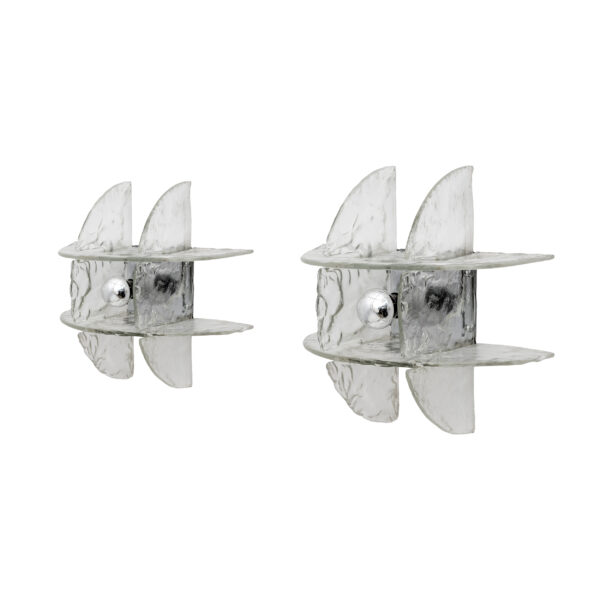 Pair of Carlo Nason Murano Glass Sconces for Mazzega - 1970s
