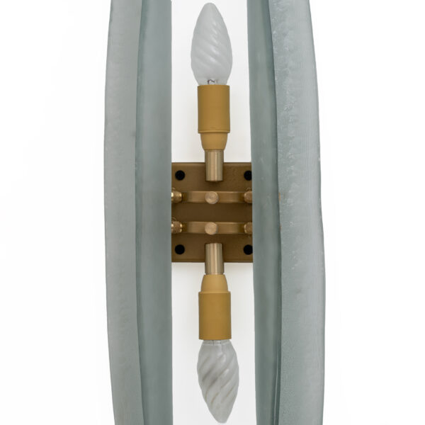 Pair of Fontana Arte Style Aqua Green Murano Glass Sconces - Image 10