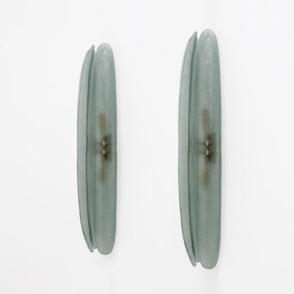 Pair of Fontana Arte Style Aqua Green Murano Glass Sconces - Image 4