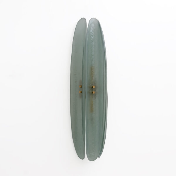 Pair of Fontana Arte Style Aqua Green Murano Glass Sconces - Image 5