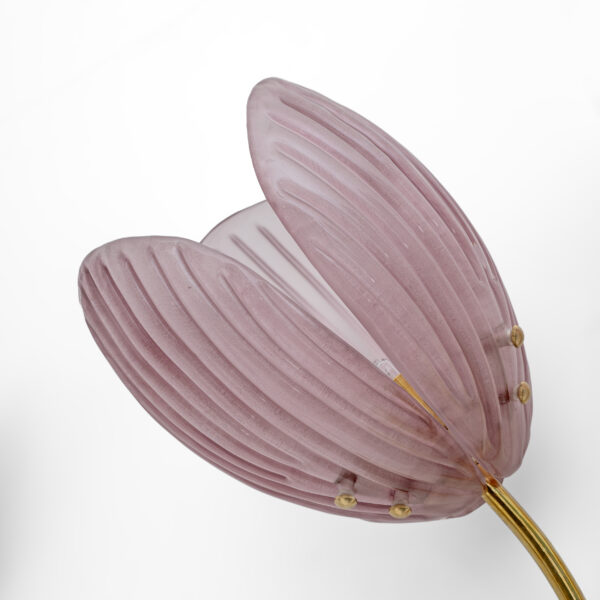 Pair of Tulips Murano Glass and Brass Sconces - Image 6
