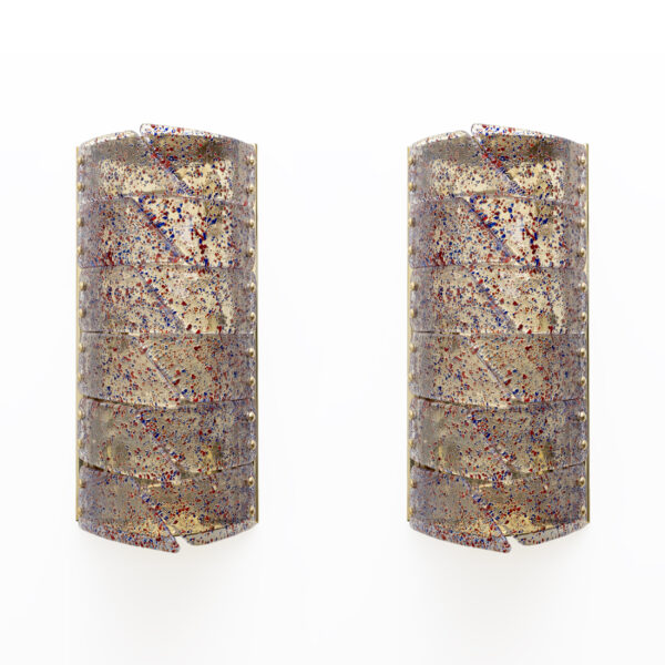 Pair of Italian Murano Glass and Brass Sconces - Image 2