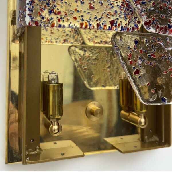 Pair of Italian Murano Glass and Brass Sconces - Image 9