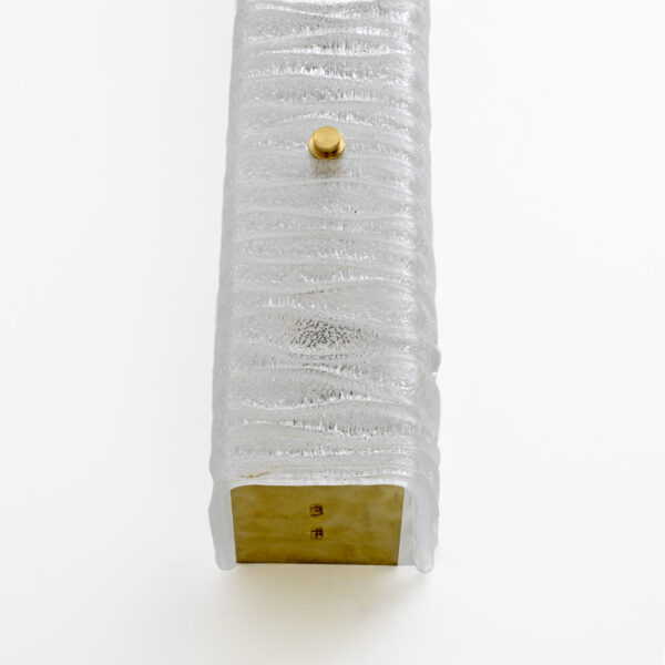 Pair of Brass and Textured Murano Glass Sconces - Image 3
