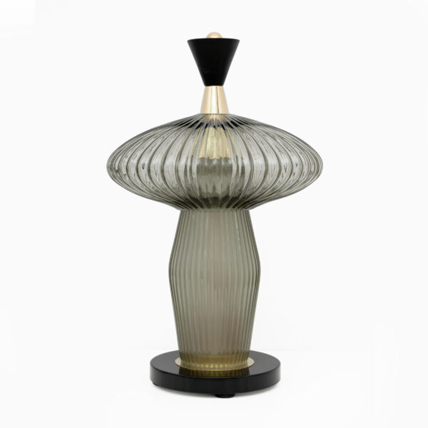 Pair of Table Lamps Murano Glass and Brass Feng Shui Style - Image 4